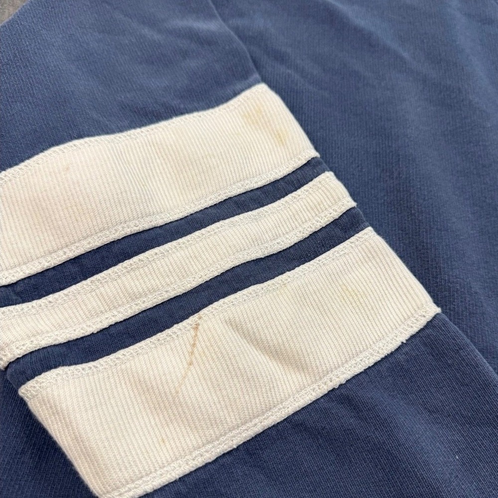 Tommy Jeans Mens Vintage Style Striped Sleeve Blue Sweatshirt Large L - Picture 5 of 13